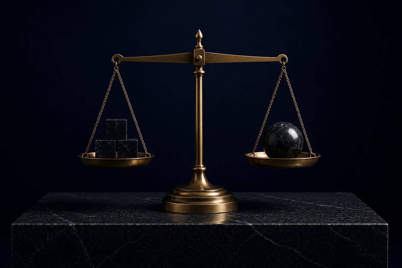 Balance éditoriale en laiton, équilibre entre la friction du formulaire et la conversion sur landing page B2B.